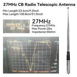 27Mhz CB Teleskopik Anten SMA-Dişi
