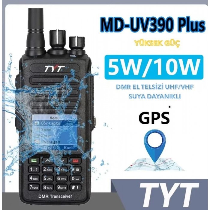 TYT MD-UV390 PLUS DMR EL TELSİZİ GPS'li 10 Watt